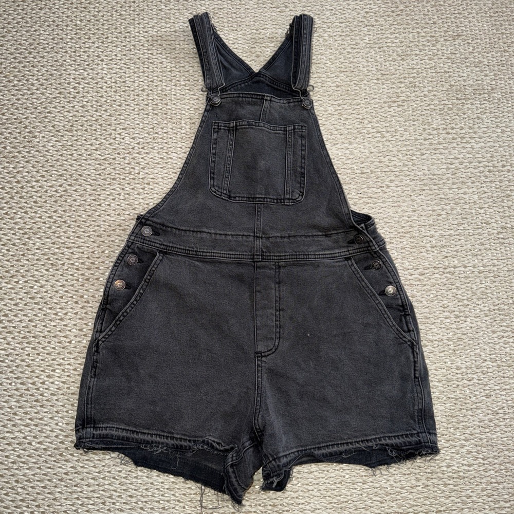Holister Gray Black Jean Shortalls. Overalls. Small. Hippie, Festival